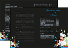 imprimer depliant 2 volets  4 pages  metiers de la cuisine menu restaurant restaurant francais MIDCH26883
