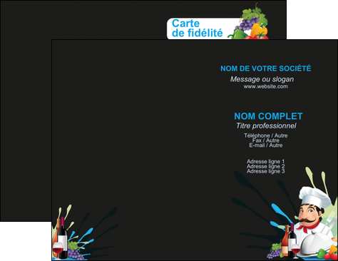 creer modele en ligne carte de visite metiers de la cuisine menu restaurant restaurant francais MIFBE26889