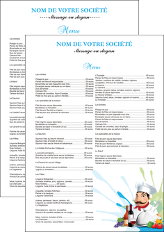 impression flyers metiers de la cuisine menu restaurant restaurant francais MLGI26941