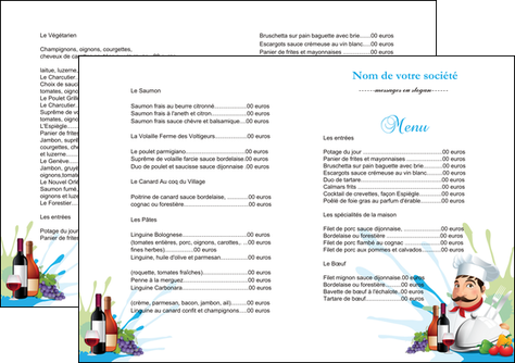 faire modele a imprimer depliant 2 volets  4 pages  metiers de la cuisine menu restaurant restaurant francais MMIF26953