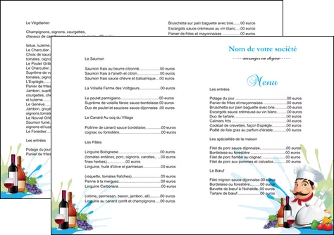 faire modele a imprimer depliant 2 volets  4 pages  metiers de la cuisine menu restaurant restaurant francais MIFCH26953