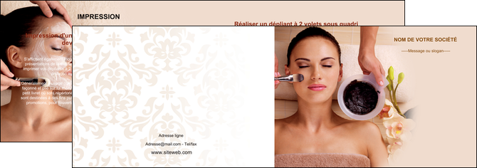 personnaliser maquette depliant 2 volets  4 pages  cosmetique masque masque du visage soin du visage MLGI26975