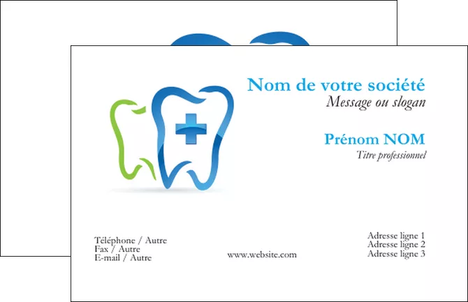 imprimer carte de visite dentiste dents dentiste dentier MIFCH27007