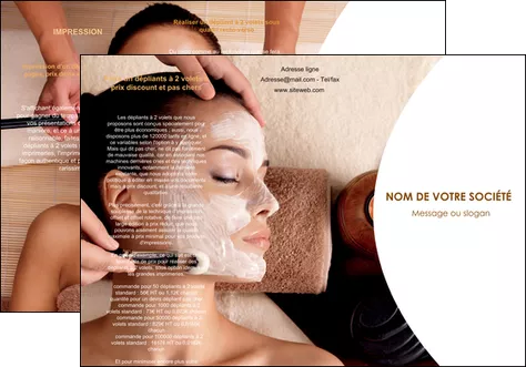 exemple depliant 3 volets  6 pages  centre esthetique  masque masque du visage soin du visage MLGI27015