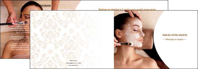 realiser depliant 2 volets  4 pages  centre esthetique  masque masque du visage soin du visage MIDLU27029