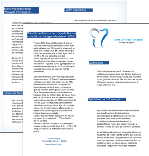 realiser depliant 2 volets  4 pages  dentiste dents soins dentaires caries MIF27143