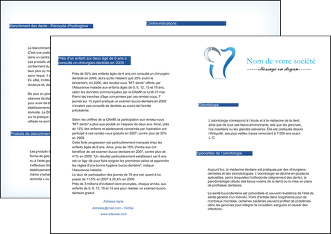 modele depliant 2 volets  4 pages  dentiste dents soins dentaires caries MLIGCH27167