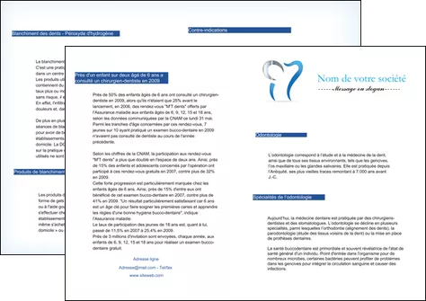 modele depliant 2 volets  4 pages  dentiste dents soins dentaires caries MLIGLU27167