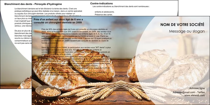 imprimerie depliant 2 volets  4 pages  sandwicherie et fast food boulangerie boulanger boulange MIFBE27225
