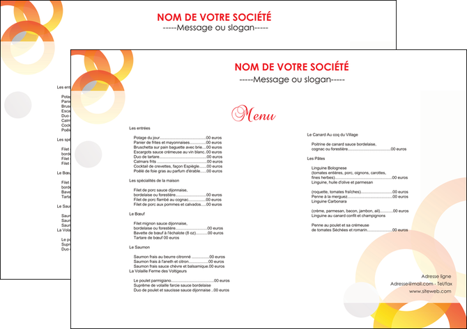 imprimer set de table restaurant menu restaurant restaurant francais MLIGBE27647