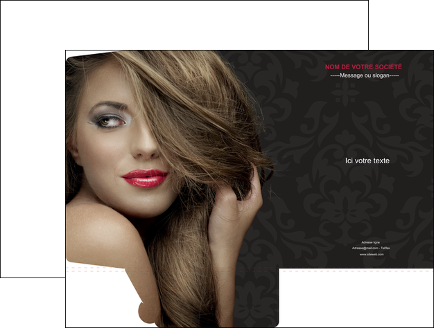 imprimer pochette a rabat centre esthetique  coiffure salon de coiffure salon de beaute MLIG27733