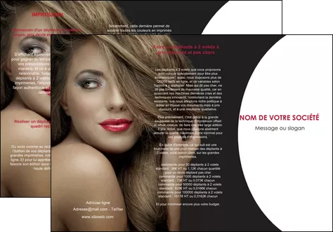 personnaliser maquette depliant 3 volets  6 pages  centre esthetique  cheveux coiffure salon de coiffure MIFBE27903
