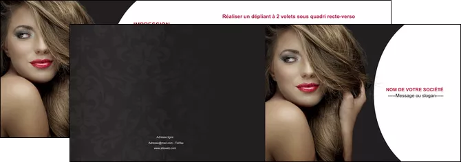 imprimer depliant 2 volets  4 pages  centre esthetique  cheveux coiffure salon de coiffure MLGI27917