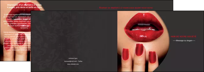 impression depliant 2 volets  4 pages  centre esthetique  beaute institut de beaute institut de beaute professionnel MLGI28089