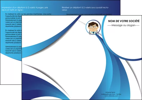 faire modele a imprimer depliant 2 volets  4 pages  chirurgien medecin medecine cabinet medical MIS28159