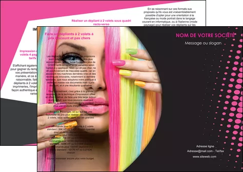 impression depliant 3 volets  6 pages  centre esthetique  coiffure coiffeur coiffeuse MLIGLU28291