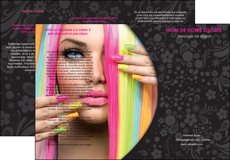 realiser depliant 3 volets  6 pages  cosmetique coiffure coiffeur coiffeuse MIFLU28461