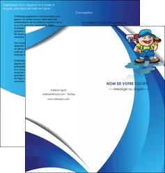 exemple depliant 2 volets  4 pages  plomberie plombier plomberie travail MLGI28947