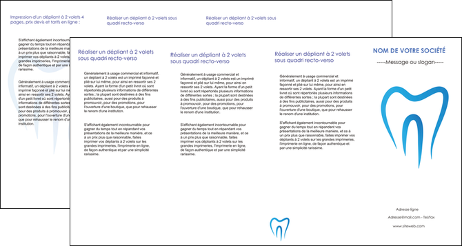 personnaliser maquette depliant 4 volets  8 pages  dentiste dents dentiste dentier MIDCH28991