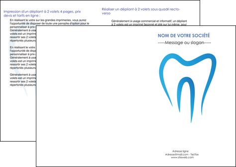 modele depliant 2 volets  4 pages  dentiste dents dentiste dentier MIS28997
