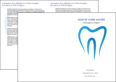 exemple depliant 2 volets  4 pages  dentiste dents dentiste dentier MIS28999