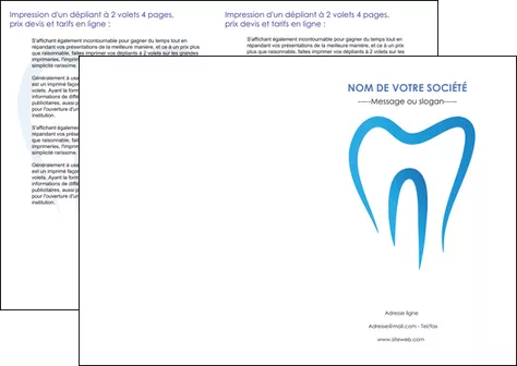 exemple depliant 2 volets  4 pages  dentiste dents dentiste dentier MID28999
