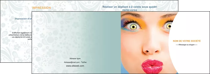 faire modele a imprimer depliant 2 volets  4 pages  centre esthetique  beaute bien etre coiffure MLIGLU29037