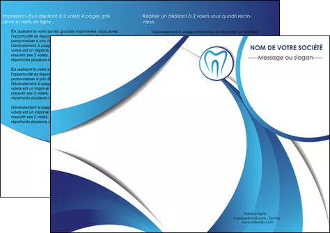 imprimer depliant 2 volets  4 pages  dentiste dents dentiste dentier MIFCH29107