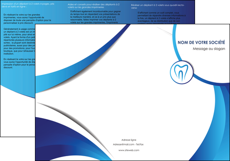 personnaliser modele de depliant 3 volets  6 pages  dentiste dents dentiste dentier MIS29115
