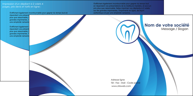 maquette en ligne a personnaliser depliant 2 volets  4 pages  dentiste dents dentiste dentier MIF29121