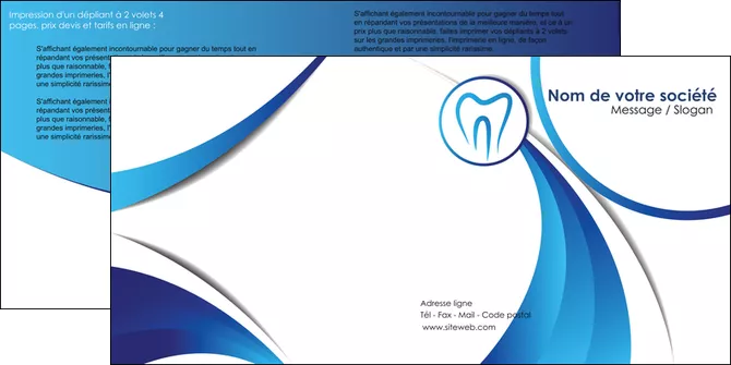 maquette en ligne a personnaliser depliant 2 volets  4 pages  dentiste dents dentiste dentier MIFBE29121