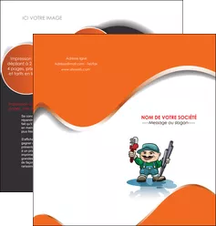 creer modele en ligne depliant 2 volets  4 pages  plomberie plombier plomberie travail MLGI29185