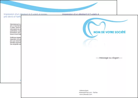 modele depliant 2 volets  4 pages  dentiste dents dentiste dentisterie MLGI29467