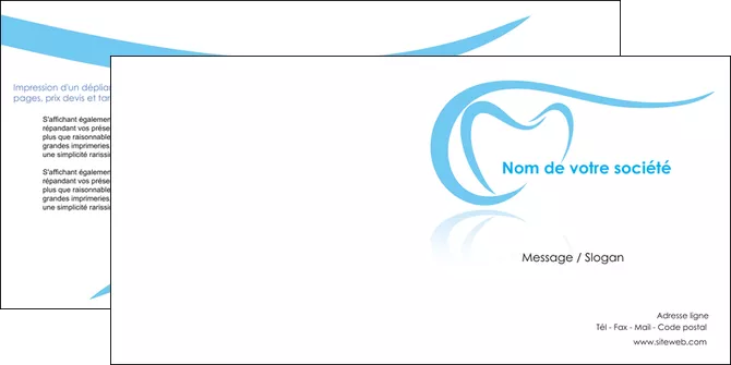 imprimerie depliant 2 volets  4 pages  dentiste dents dentiste dentisterie MLIGLU29479