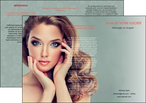 personnaliser modele de depliant 3 volets  6 pages  centre esthetique  beaute bien etre coiffure MIFLU29597