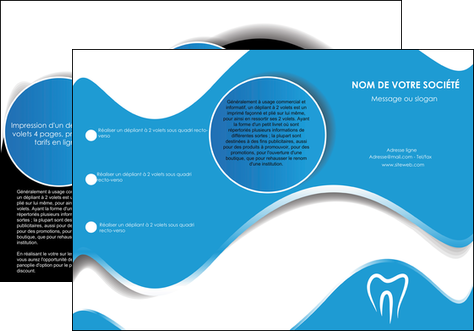 maquette en ligne a personnaliser depliant 3 volets  6 pages  dentiste dents dentiste dentisterie MIFCH29685