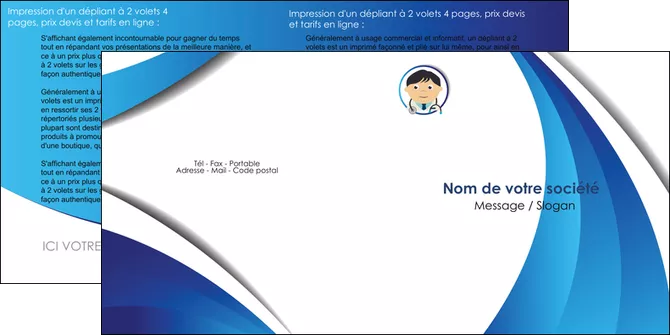 creation graphique en ligne depliant 2 volets  4 pages  medecin medecin medecine docteur MLGI30147