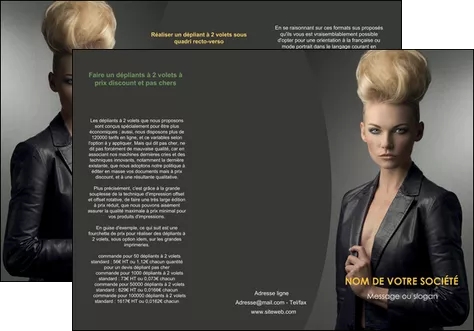 faire depliant 3 volets  6 pages  centre esthetique  coiffure beaute salon MIFBE30215