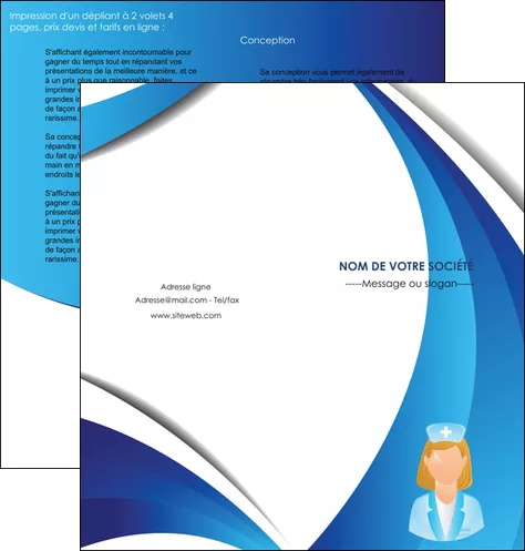 impression depliant 2 volets  4 pages  infirmier infirmiere infirmiere infirmerie blouse MIFCH30461