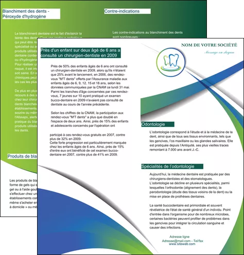 imprimer depliant 2 volets  4 pages  dentiste dents dentiste dentier MIFCH30501