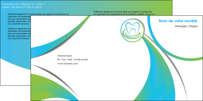 creation graphique en ligne depliant 2 volets  4 pages  dentiste dents dentiste dentier MIFCH30807