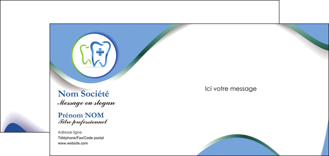 imprimerie carte de correspondance dentiste dents dentiste dentier MIDCH30903