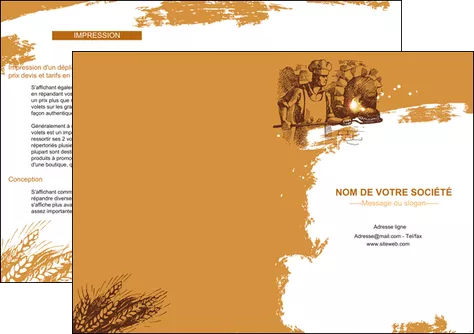 exemple depliant 2 volets  4 pages  boulangerie pains boulangerie boulanger MIFCH31405