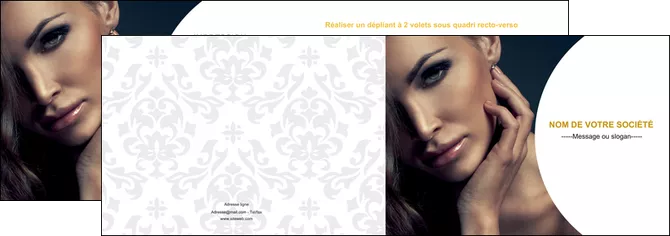 faire depliant 2 volets  4 pages  centre esthetique  beaute bien etre coiffure MLGI31523