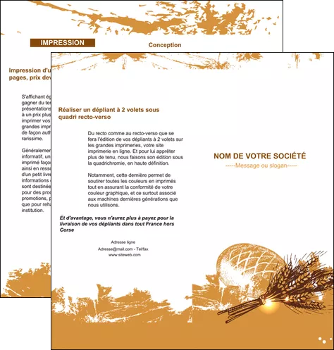 personnaliser modele de depliant 2 volets  4 pages  boulangerie pains boulangerie boulanger MIFBE31563