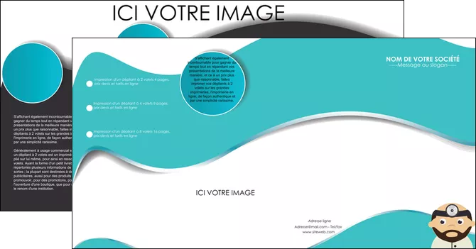 maquette en ligne a personnaliser depliant 4 volets  8 pages  materiel de sante docteur medecin soins medicales MLGI31575