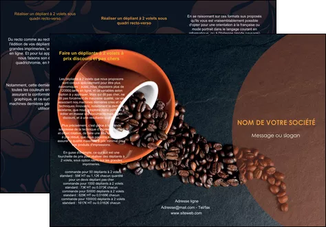 modele en ligne depliant 3 volets  6 pages  bar et cafe et pub tasse a cafe cafe graines de cafe MLIGLU31831