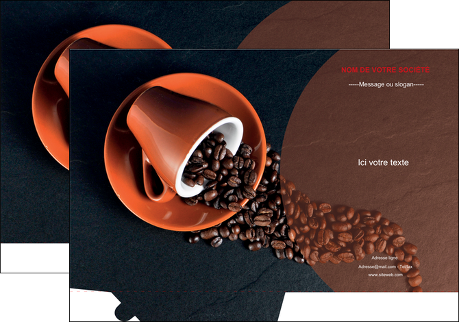 maquette en ligne a personnaliser pochette a rabat bar et cafe et pub tasse a cafe cafe graines de cafe MIFCH31847