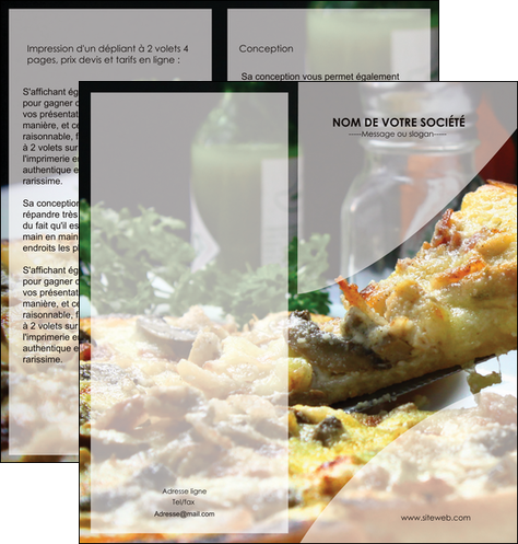 modele en ligne depliant 2 volets  4 pages  pizzeria et restaurant italien pizza pizzeria restaurant italien MIDCH31875