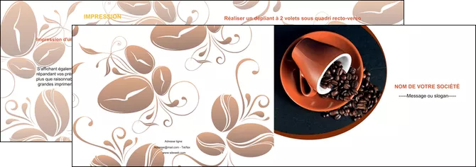 modele depliant 2 volets  4 pages  discotheque et night club cafe tasse de cafe graines de cafe MLIGLU31957